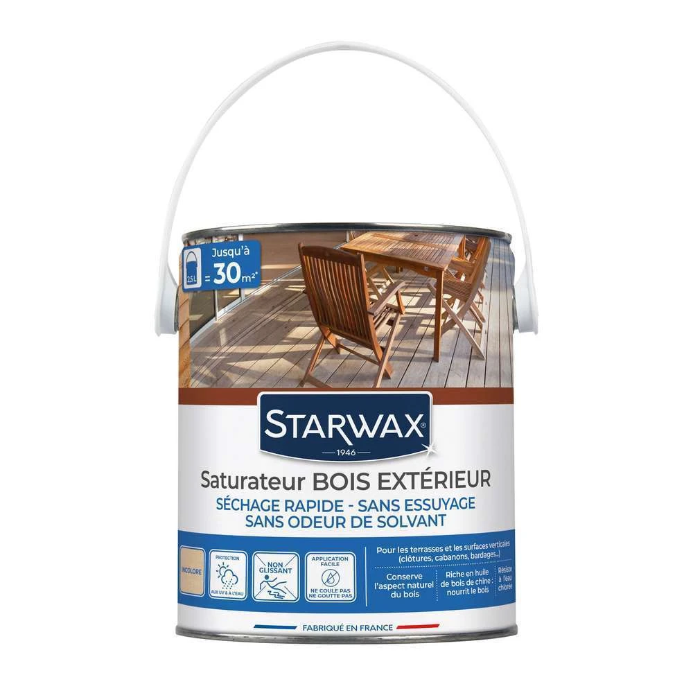 Saturateur Incolore Aqueux Pour Bois En Conditions Extrêmes 2,5L 1 Saturateur Incolore Aqueux Pour Bois En Conditions Extrêmes 2,5L