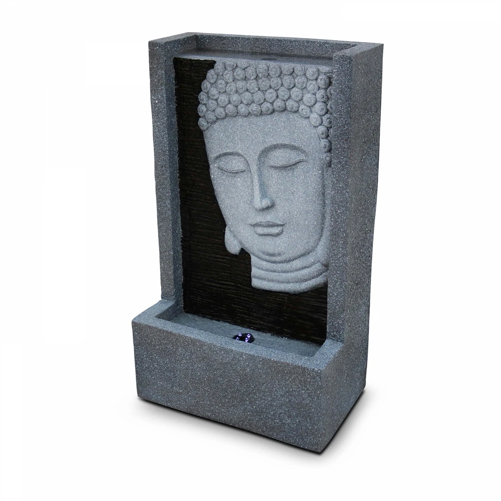 Fontaine Visage De Bouddha En Pierre Reconstituée Avec Led 2 Fontaine Visage De Bouddha En Pierre Reconstituée Avec Led – Image 2