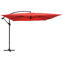 Parasol Déporté Carré 3x3m Aluminium Rouge