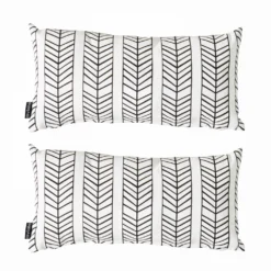 Lot De 2 Petits Coussins Polyester Blanc 40 X 20 X 8 Cm