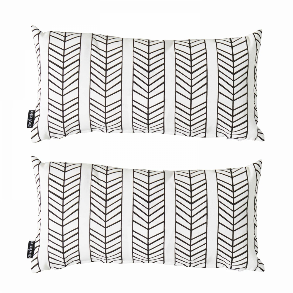Lot De 2 Petits Coussins Polyester Blanc 40 X 20 X 8 Cm 1 Lot De 2 Petits Coussins Polyester Blanc 40 X 20 X 8 Cm