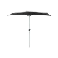 Demi-parasol En Toile écrue Avec Manivelle - 150x300 Cm