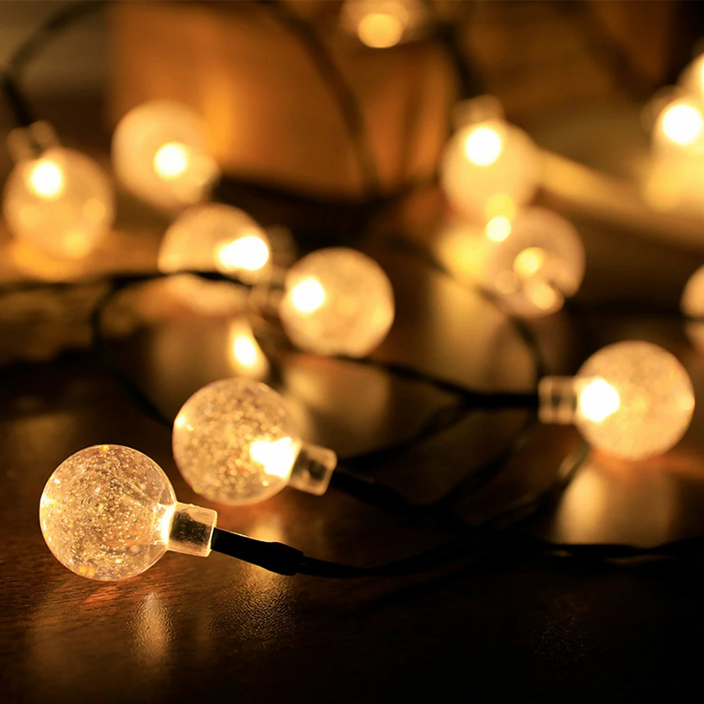 Guirlande 60 Boules Transparentes Led Jaunes 11m 5 Guirlande 60 Boules Transparentes Led Jaunes 11m – Image 5