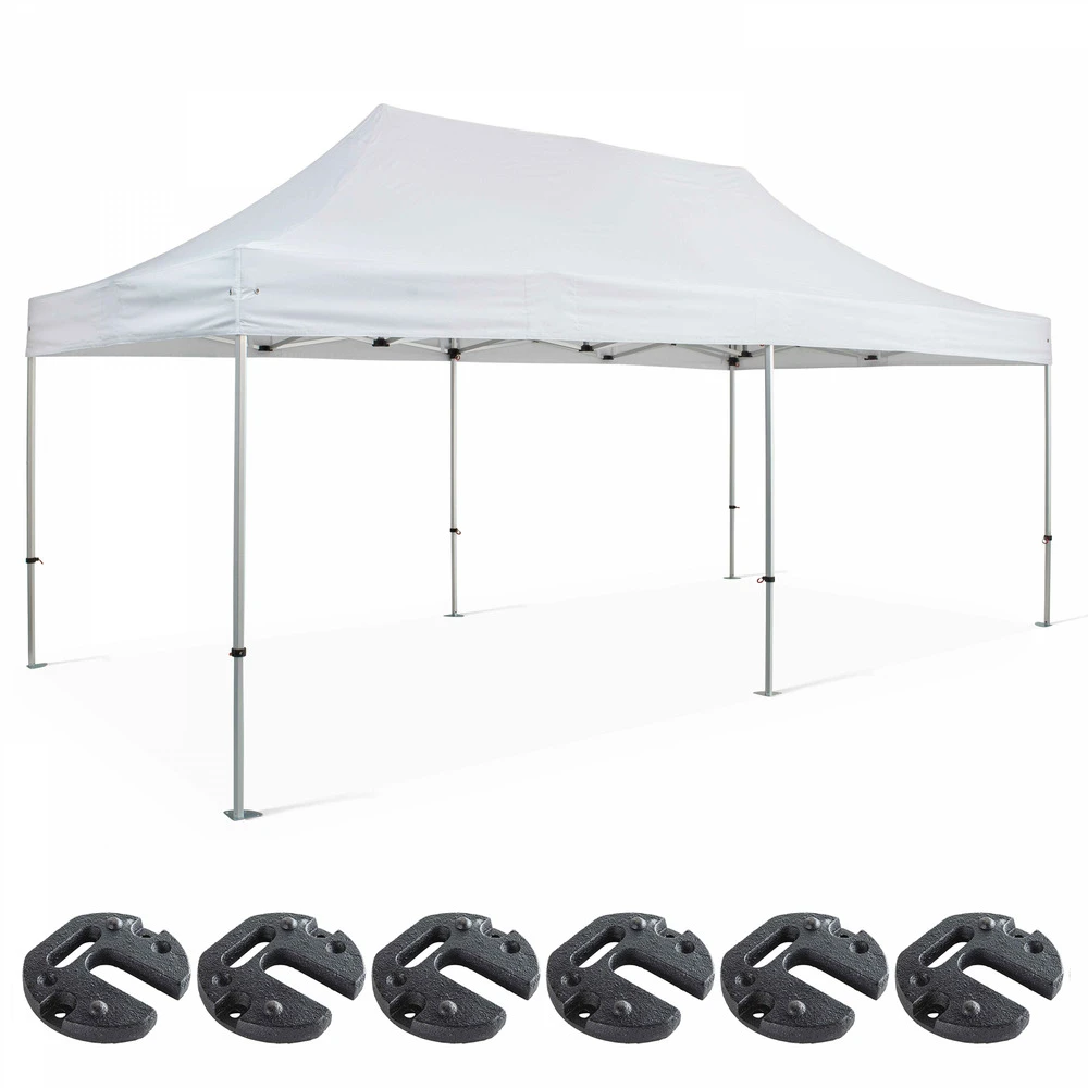 Tente Pliante 3x6m Et 6 Poids De Lestage Blanc 1 Tente Pliante 3x6m Et 6 Poids De Lestage Blanc