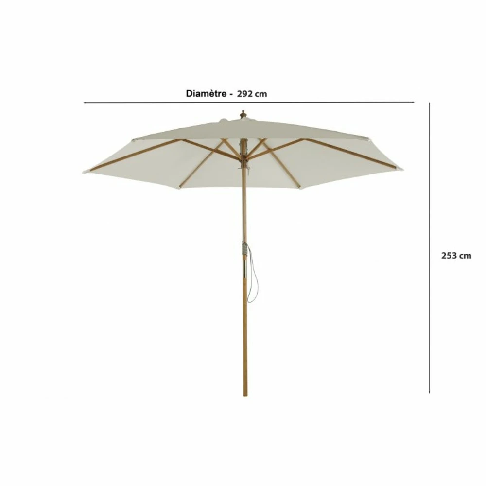 Parasol Droit Poema En Bambou Contreplaqué Et Tissu Beige Clair 3 Parasol Droit Poema En Bambou Contreplaqué Et Tissu Beige Clair – Image 3