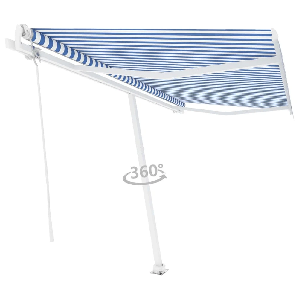 VIDAXL Auvent Automatique Sur Pied 400x300 Cm Bleu Et Blanc 3 VIDAXL Auvent Automatique Sur Pied 400x300 Cm Bleu Et Blanc – Image 3