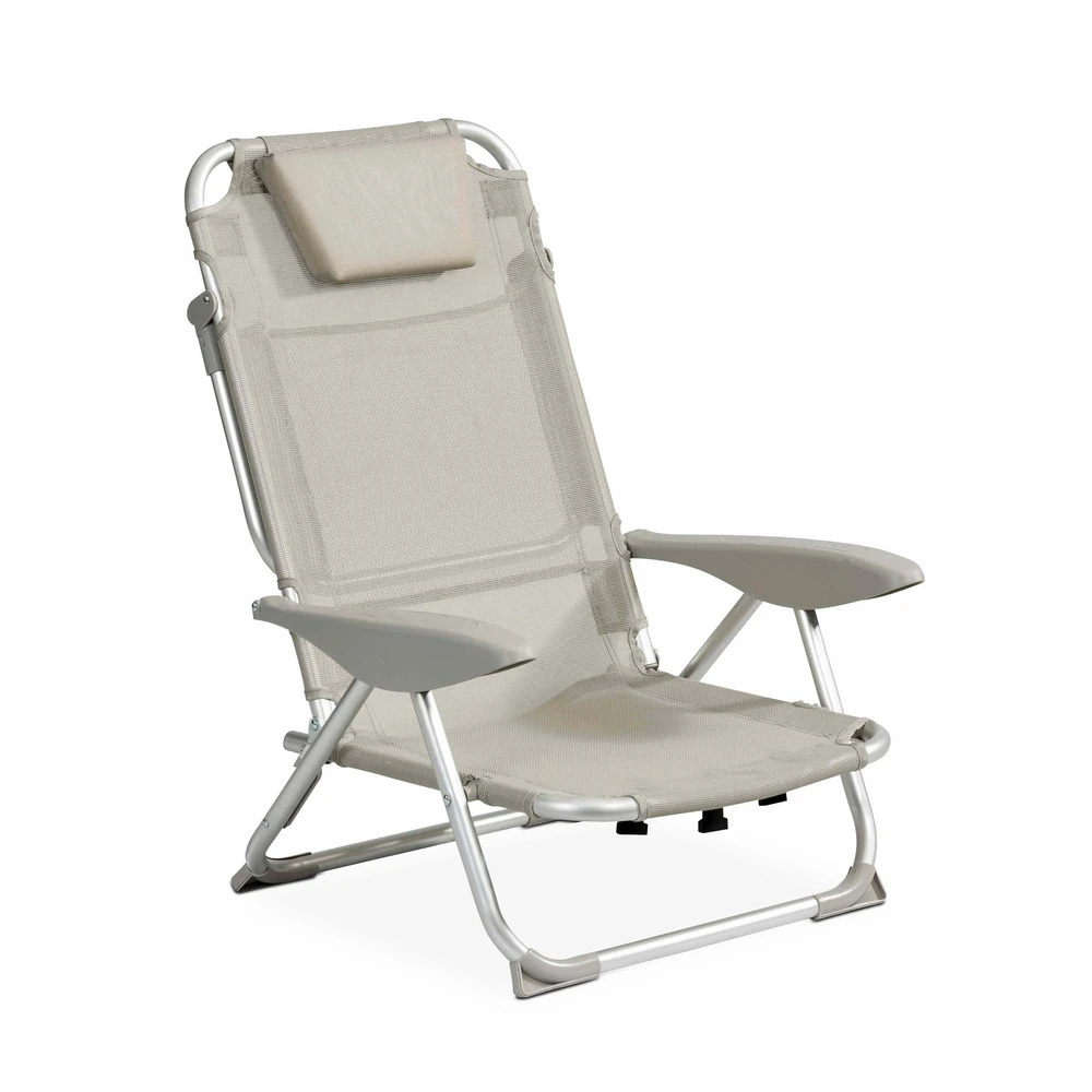Fauteuil Clic Clac Des Plages En Polyester Gris 1 Fauteuil Clic Clac Des Plages En Polyester Gris