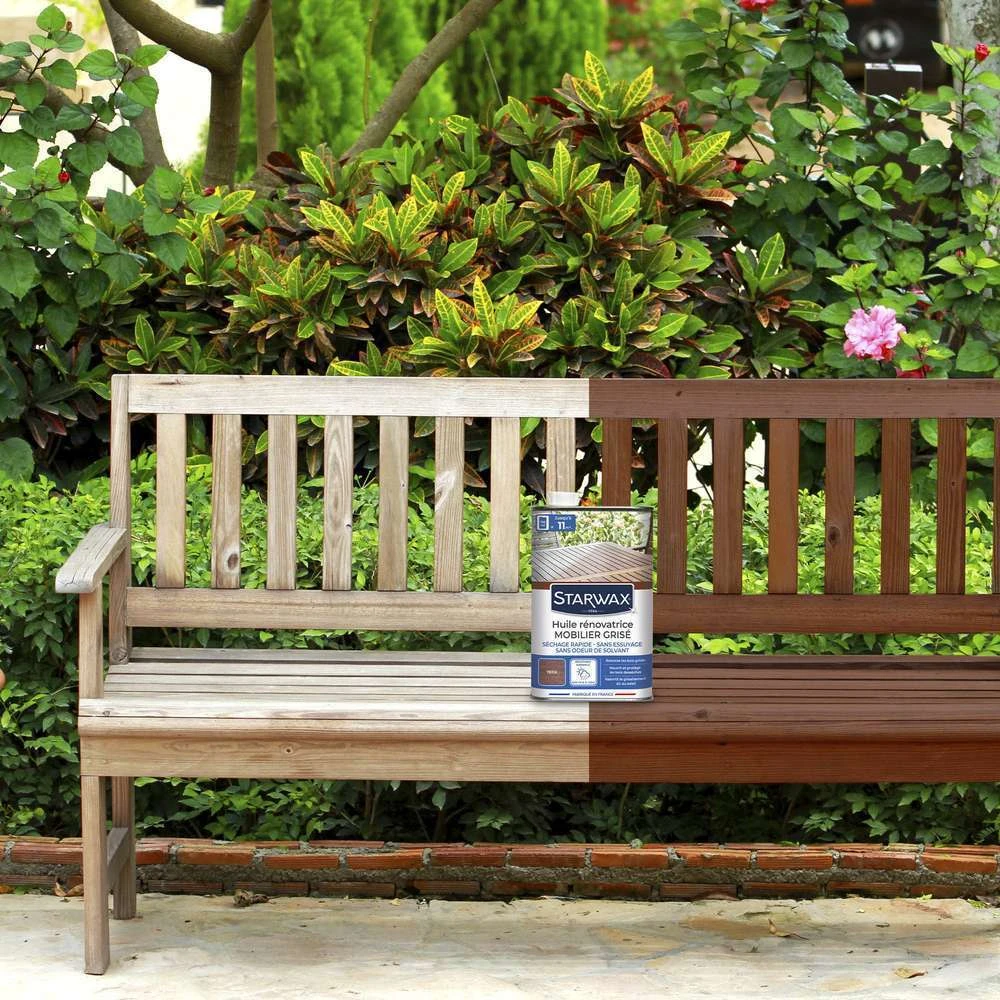 Huile Rénovatrice Teinte Teck Pour Mobilier En Bois Grisé 750 Ml 4 Huile Rénovatrice Teinte Teck Pour Mobilier En Bois Grisé 750 Ml – Image 4