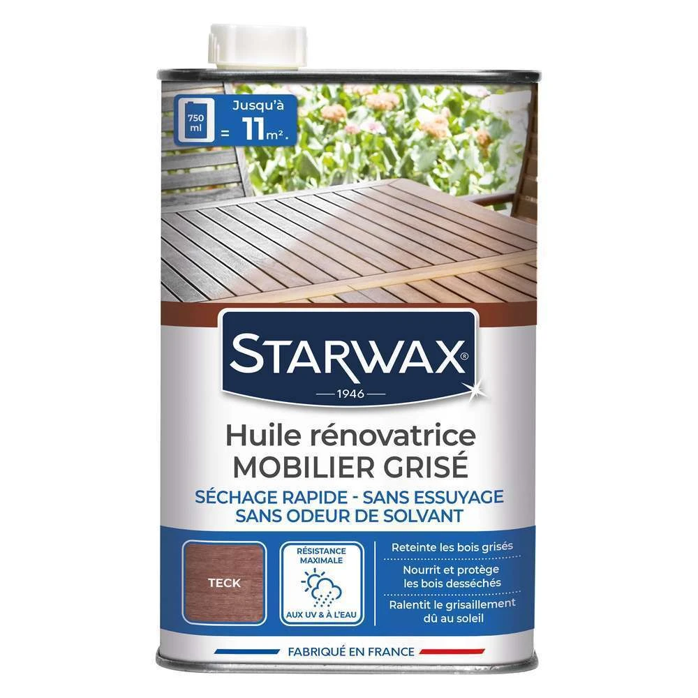 Huile Rénovatrice Teinte Teck Pour Mobilier En Bois Grisé 750 Ml 1 Huile Rénovatrice Teinte Teck Pour Mobilier En Bois Grisé 750 Ml