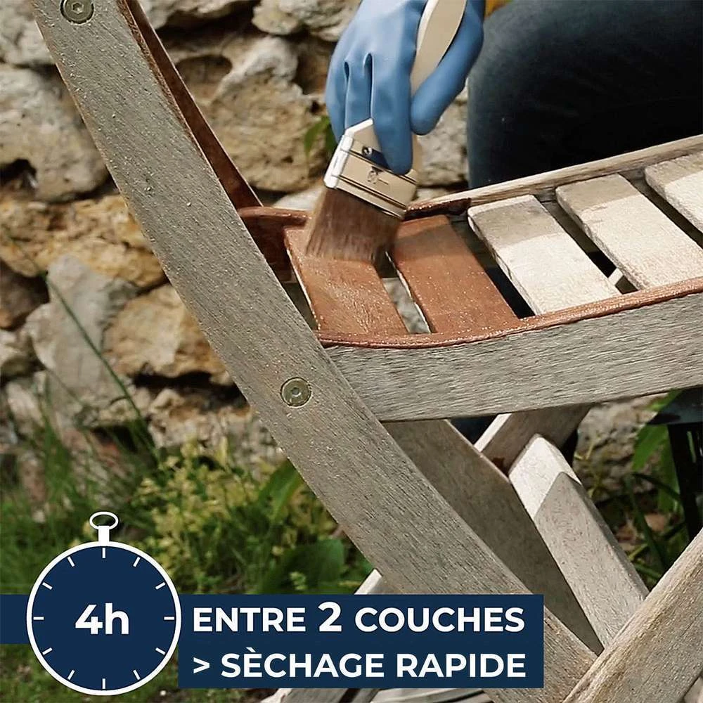 Huile Rénovatrice Teinte Teck Pour Mobilier En Bois Grisé 750 Ml 5 Huile Rénovatrice Teinte Teck Pour Mobilier En Bois Grisé 750 Ml – Image 5