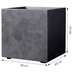 Pot Cube Millenium Plastique Réserve D'eau & Roulettes Anthracite 49cm 13 Pot Cube Millenium Plastique Réserve D'eau & Roulettes Anthracite 49cm -Konst Decor Magasin 814656 006