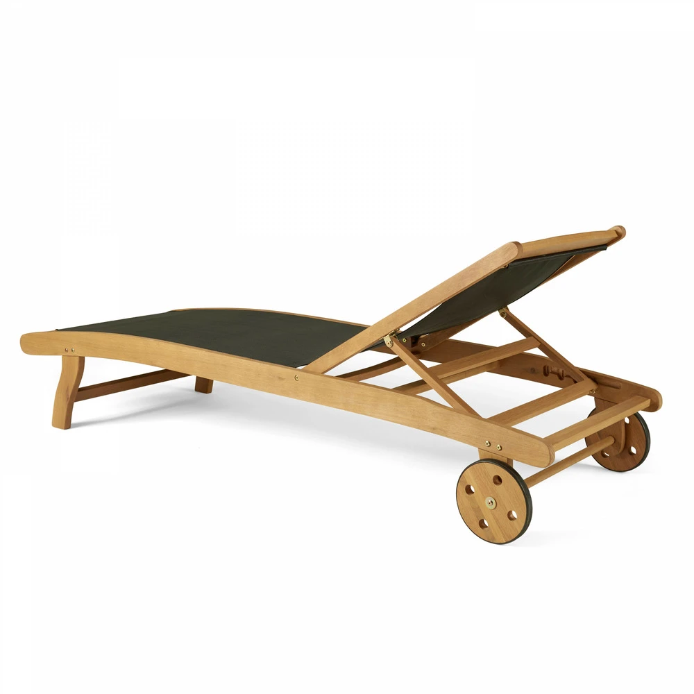 Lot De 2 Bains De Soleil En Eucalyptus Noir 2 Lot De 2 Bains De Soleil En Eucalyptus Noir – Image 2