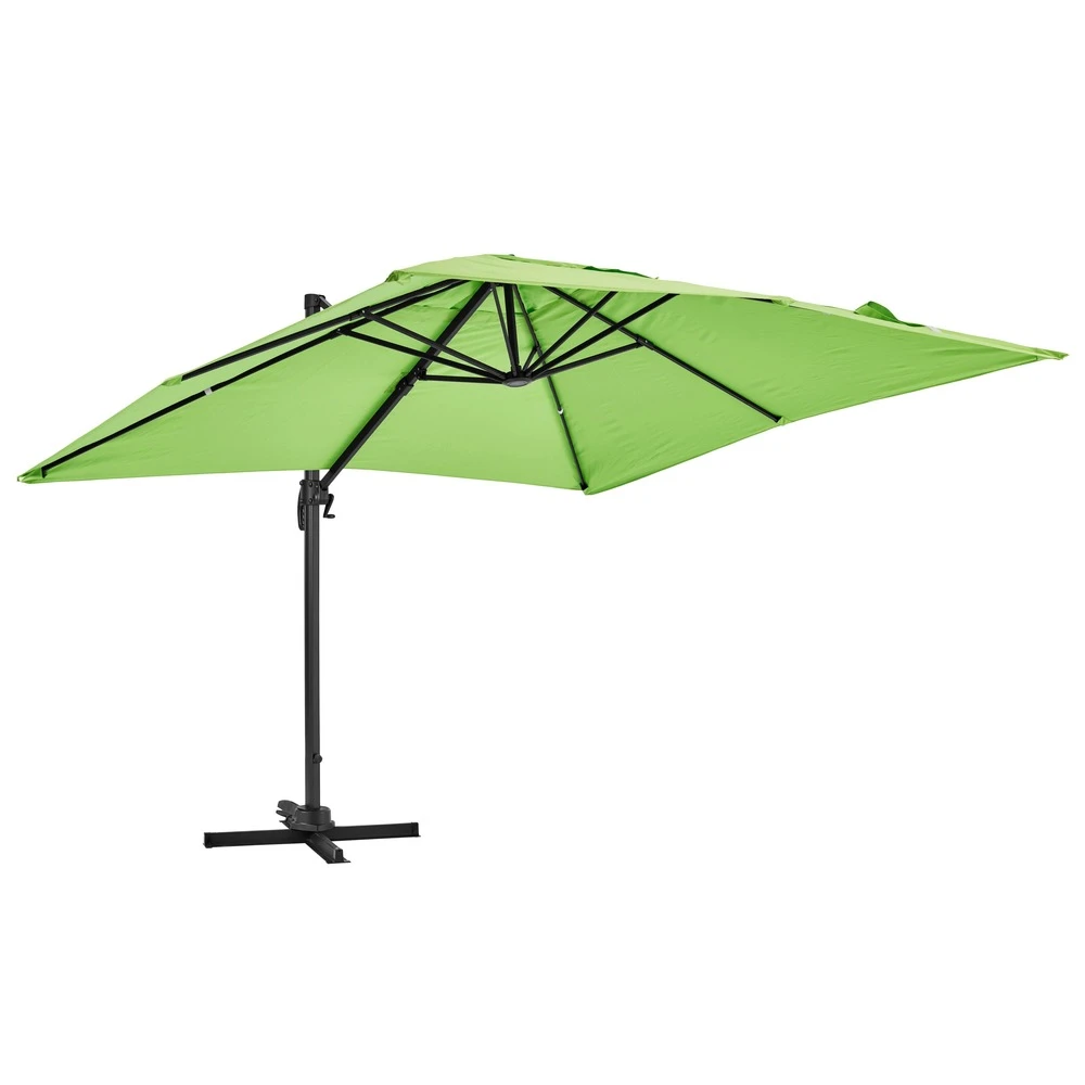 Parasol Déporté Carré 3 X 3m En Aluminium Vert 1 Parasol Déporté Carré 3 X 3m En Aluminium Vert