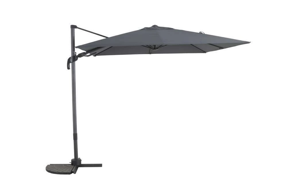 Parasol Samos En Toile Anthracite Avec Mât Inclinable - 250x250 Cm 1 Parasol Samos En Toile Anthracite Avec Mât Inclinable - 250x250 Cm