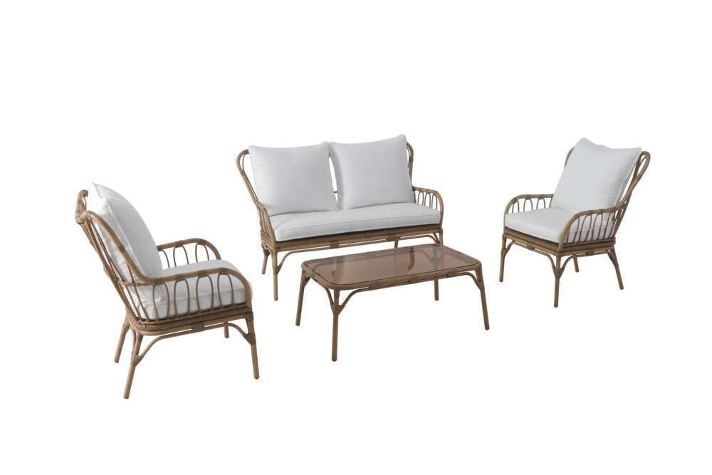 Salon De Jardin Bas Ligne AGAPE 4 Pièces En Résine Imitation Bambou 1 Salon De Jardin Bas Ligne AGAPE 4 Pièces En Résine Imitation Bambou