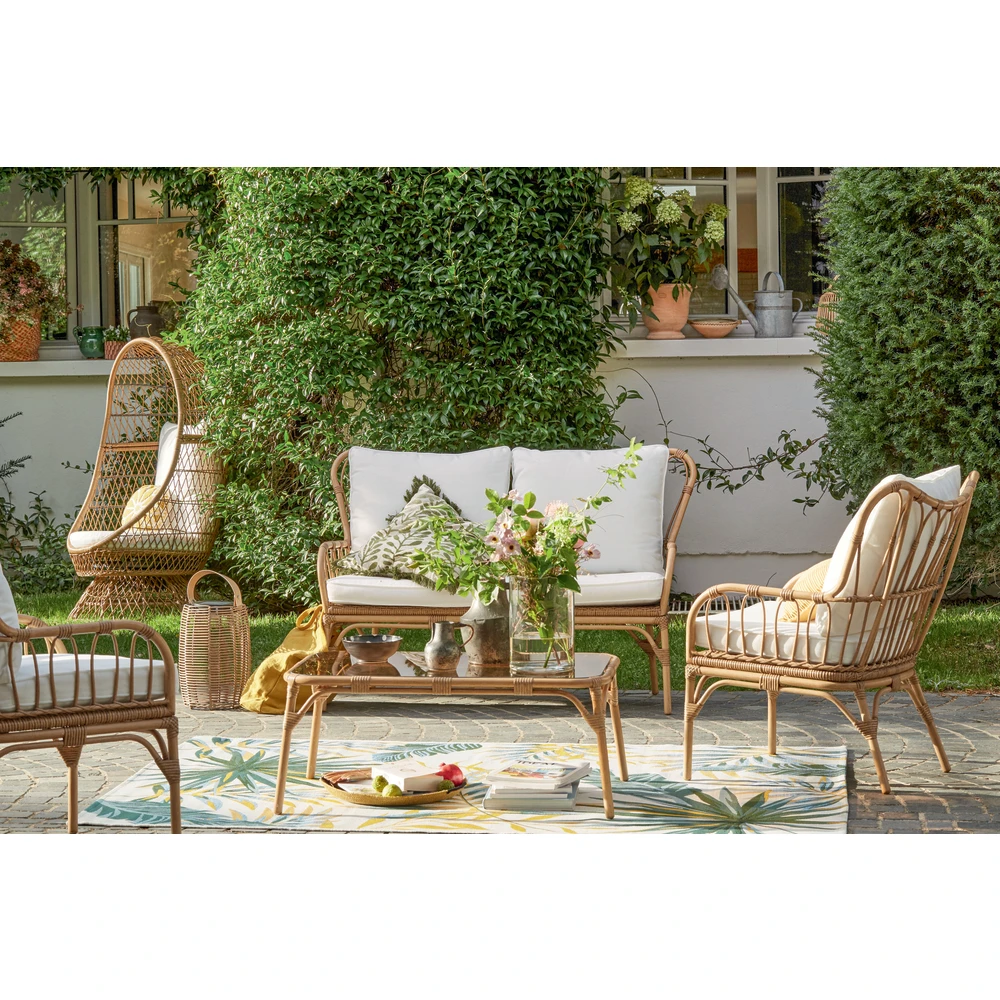 Salon De Jardin Bas Ligne AGAPE 4 Pièces En Résine Imitation Bambou 2 Salon De Jardin Bas Ligne AGAPE 4 Pièces En Résine Imitation Bambou – Image 2