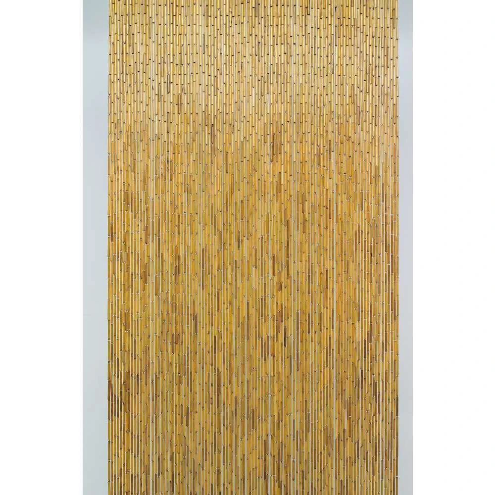 Rideau De Porte Avec Bâtonnets En Bois Vernis - 90x200 Cm 1 Rideau De Porte Avec Bâtonnets En Bois Vernis - 90x200 Cm