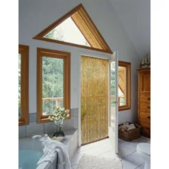 Rideau De Porte Avec Bâtonnets En Bois Vernis - 90x200 Cm 6 Rideau De Porte Avec Bâtonnets En Bois Vernis - 90x200 Cm -Konst Decor Magasin 883912 003
