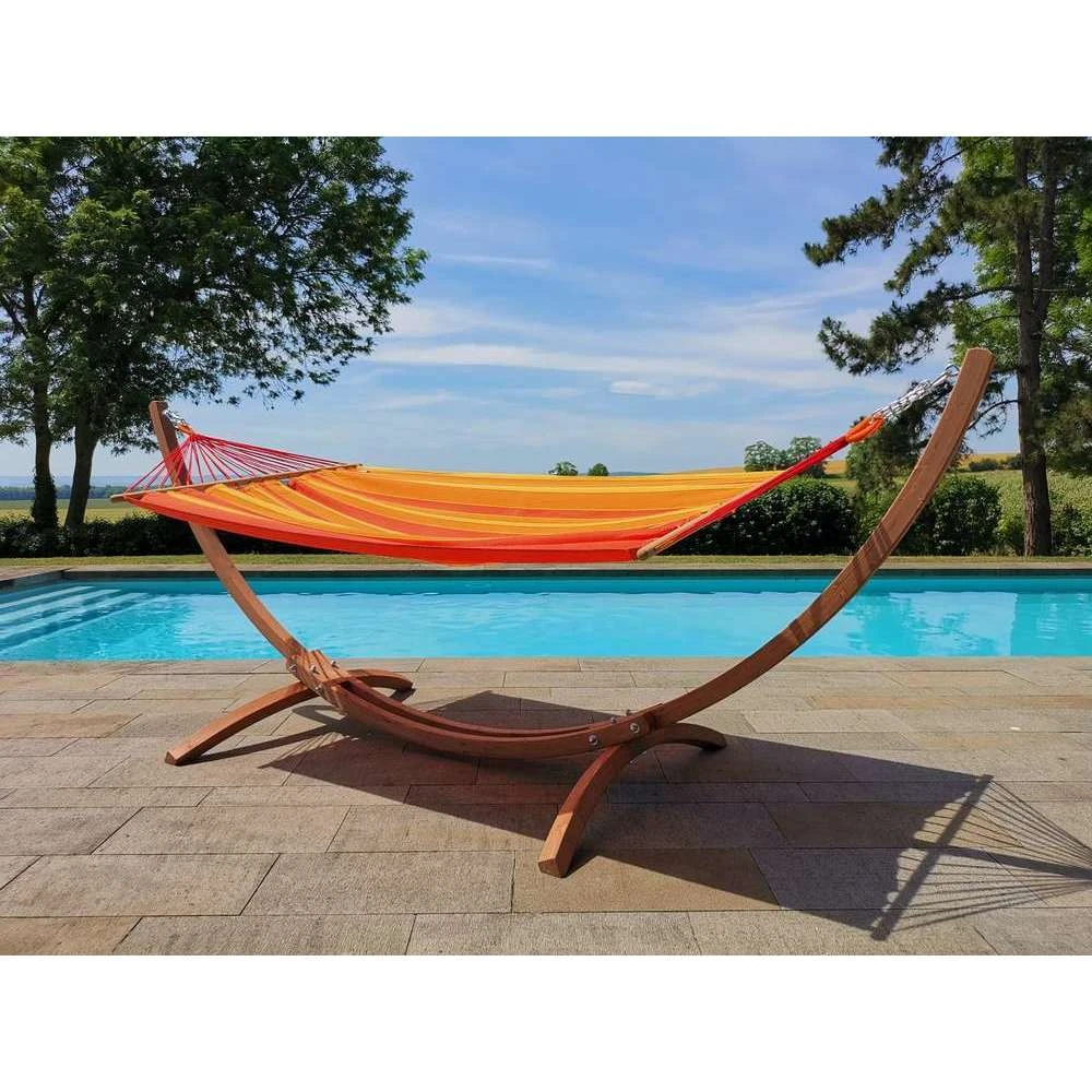 Hamac Brésilien 'Eskapade Sunny' Avec Support En Bois FSC 5 Hamac Brésilien 'Eskapade Sunny' Avec Support En Bois FSC – Image 5