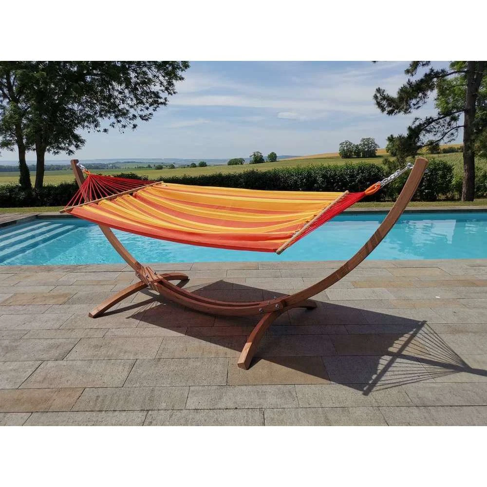 Hamac Brésilien 'Eskapade Sunny' Avec Support En Bois FSC 4 Hamac Brésilien 'Eskapade Sunny' Avec Support En Bois FSC – Image 4