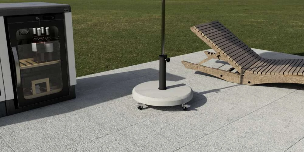 Pied Parasol HALTER Béton Moulé Anthracite 30 Kg Concept Haltère 2 Pied Parasol HALTER Béton Moulé Anthracite 30 Kg Concept Haltère – Image 2