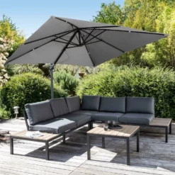 Parasol Déporté Carré 3 X 3m En Aluminium Gris 8 Parasol Déporté Carré 3 X 3m En Aluminium Gris -Konst Decor Magasin 90f810ddd7cd1b46