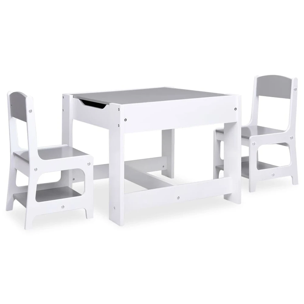VIDAXL Table Pour Enfants Avec 2 Chaises Blanc Mdf 3 VIDAXL Table Pour Enfants Avec 2 Chaises Blanc Mdf – Image 3