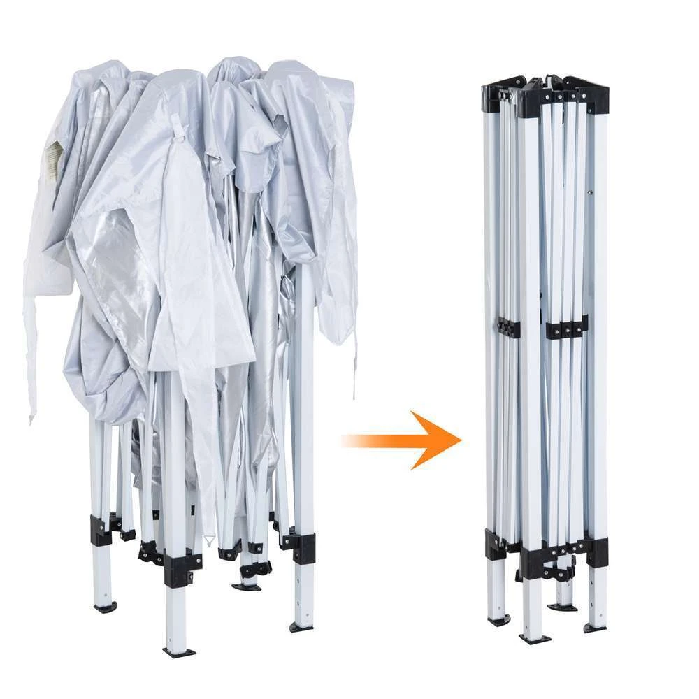 OUTSUNNY Tonnelle Barnum Pliant Blanc - L300xl300xH255cm 2 OUTSUNNY Tonnelle Barnum Pliant Blanc - L300xl300xH255cm – Image 2