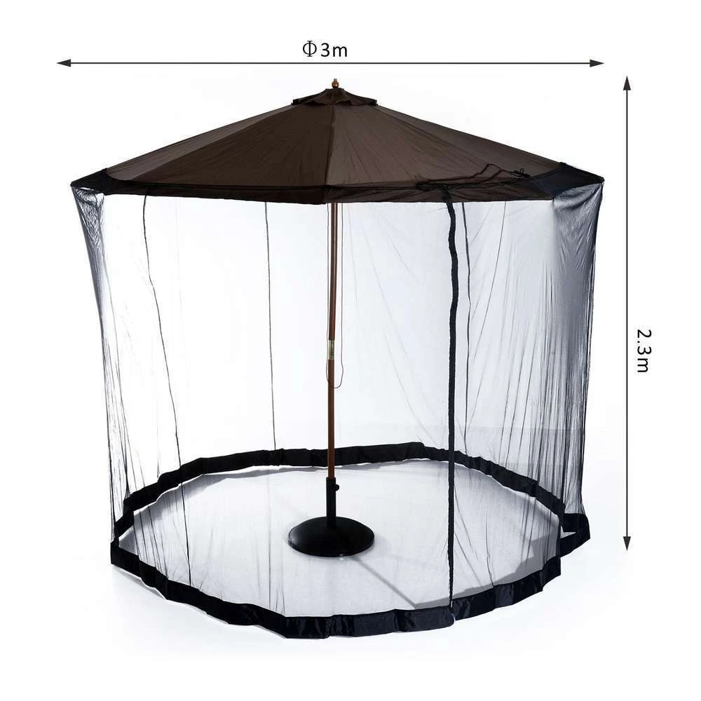 OUTSUNNY Moustiquaire Cylindrique Pour Parasol - Diam. 3m 2 OUTSUNNY Moustiquaire Cylindrique Pour Parasol - Diam. 3m – Image 2