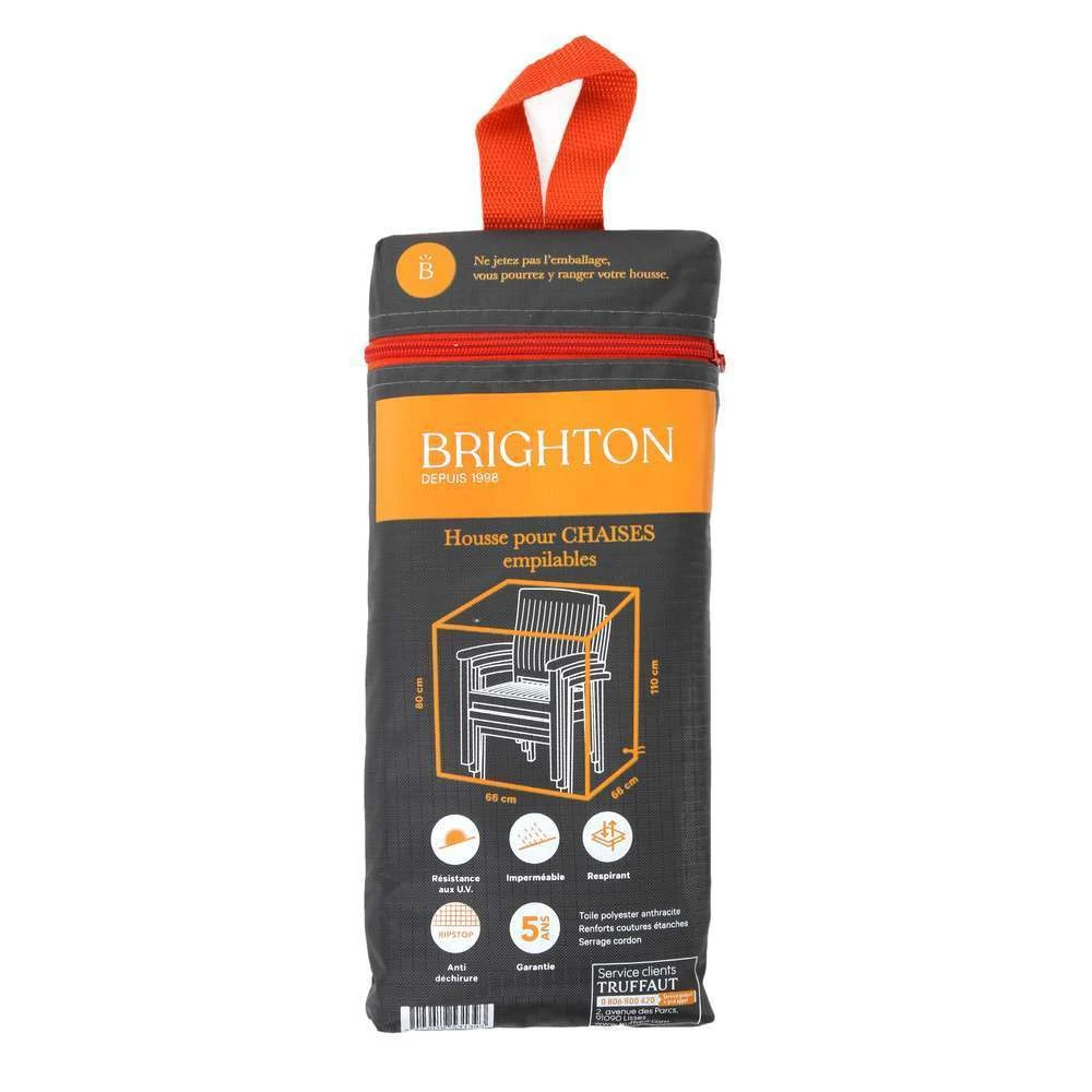 Housse Pour Chaises Empilables En Polyester Gris - 66x66x110 Cm 1 Housse Pour Chaises Empilables En Polyester Gris - 66x66x110 Cm