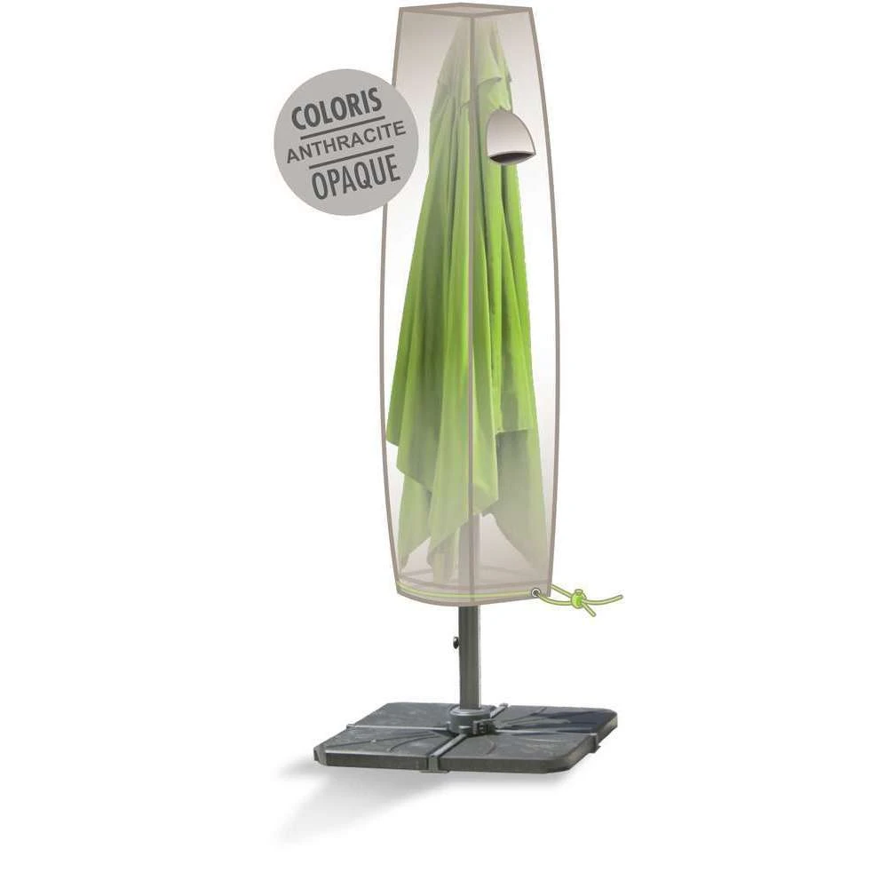 Housse Pour Parasol Droit D.4 M Polyester Anthracite - H.200xD.25 Cm 2 Housse Pour Parasol Droit D.4 M Polyester Anthracite - H.200xD.25 Cm – Image 2