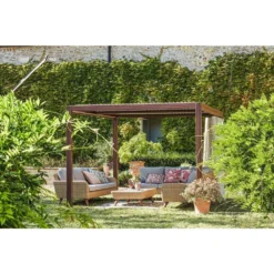 Canapé 3 Places RIVIERA En Polyrotin Miel/gris - 88,5x224x75 Cm -Konst Decor Magasin 954114 005