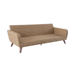 Canapé 3 Places RIVIERA En Polyrotin Miel/gris - 88,5x224x75 Cm