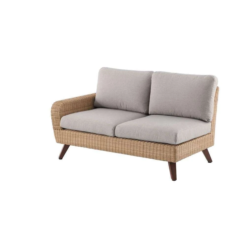 Canapé D’angle 5 Places RIVIERA En Polyrotin Miel/gris - 89x145x75 Cm 2 Canapé D’angle 5 Places RIVIERA En Polyrotin Miel/gris - 89x145x75 Cm – Image 2