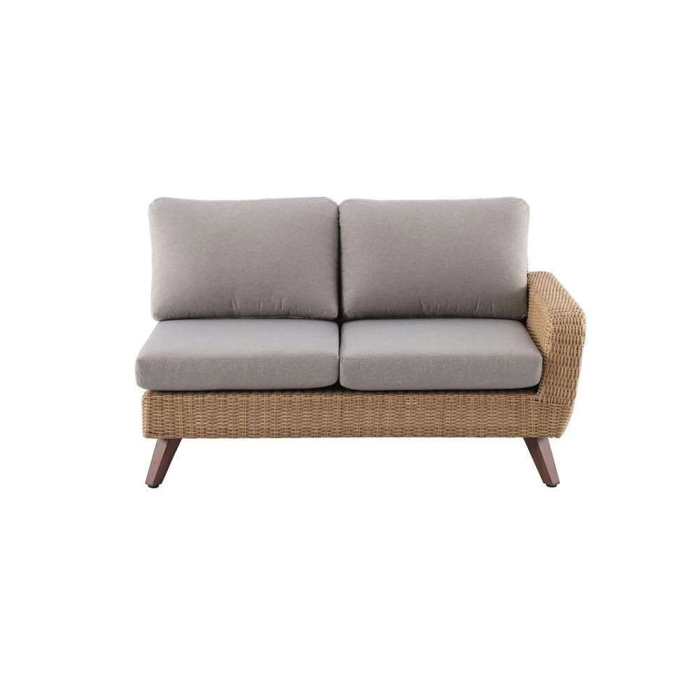 Canapé D’angle 5 Places RIVIERA En Polyrotin Miel/gris - 89x145x75 Cm 3 Canapé D’angle 5 Places RIVIERA En Polyrotin Miel/gris - 89x145x75 Cm – Image 3