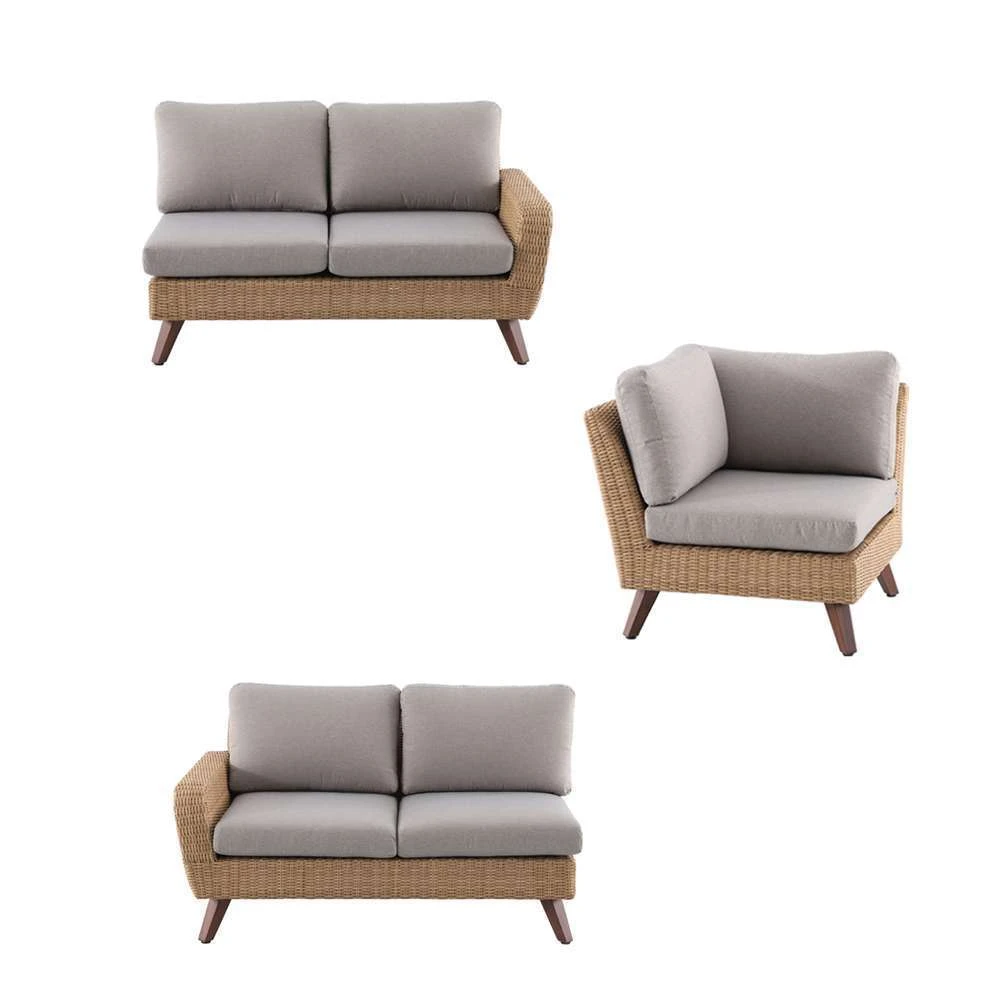 Canapé D’angle 5 Places RIVIERA En Polyrotin Miel/gris - 89x145x75 Cm 6 Canapé D’angle 5 Places RIVIERA En Polyrotin Miel/gris - 89x145x75 Cm – Image 6