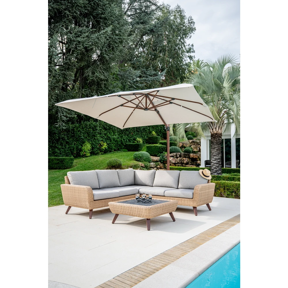 Canapé D’angle 5 Places RIVIERA En Polyrotin Miel/gris - 89x145x75 Cm 7 Canapé D’angle 5 Places RIVIERA En Polyrotin Miel/gris - 89x145x75 Cm – Image 7