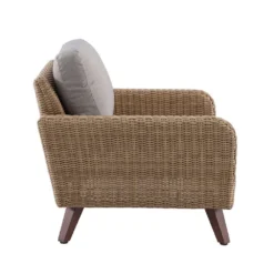 Fauteuil Pour Jardin RIVIERA Gris En Résine Tressée - 88,5x93x75 Cm -Konst Decor Magasin 954117 004