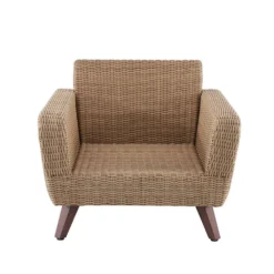 Fauteuil Pour Jardin RIVIERA Gris En Résine Tressée - 88,5x93x75 Cm -Konst Decor Magasin 954117 006