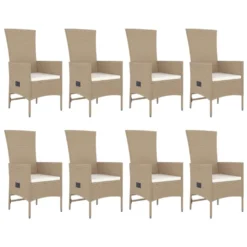VIDAXL Meubles à Dîner De Jardin Et Coussins 9 Pcs Beige Poly Rotin 10 VIDAXL Meubles à Dîner De Jardin Et Coussins 9 Pcs Beige Poly Rotin -Konst Decor Magasin 95c800e1ca56c3d0
