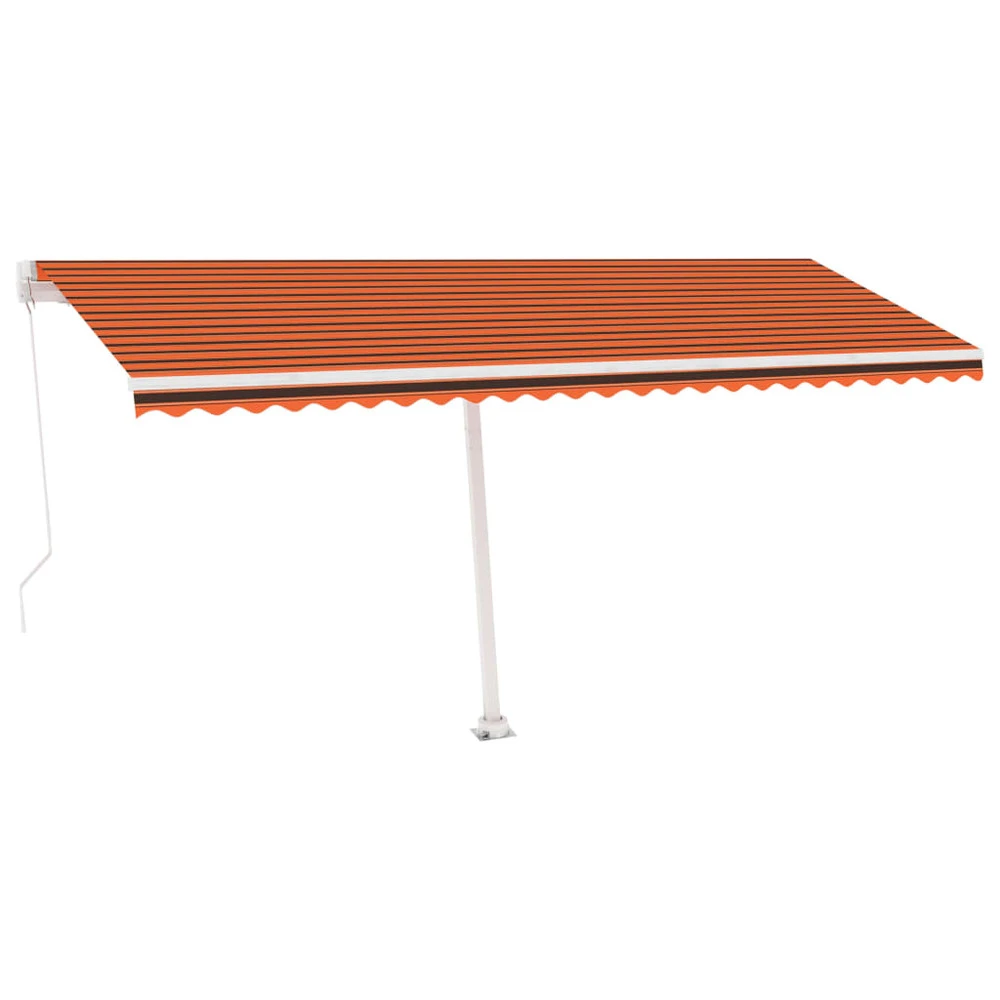 VIDAXL Auvent Manuel Rétractable Sur Pied 500x300 Cm Orange Et Marron 1 VIDAXL Auvent Manuel Rétractable Sur Pied 500x300 Cm Orange Et Marron