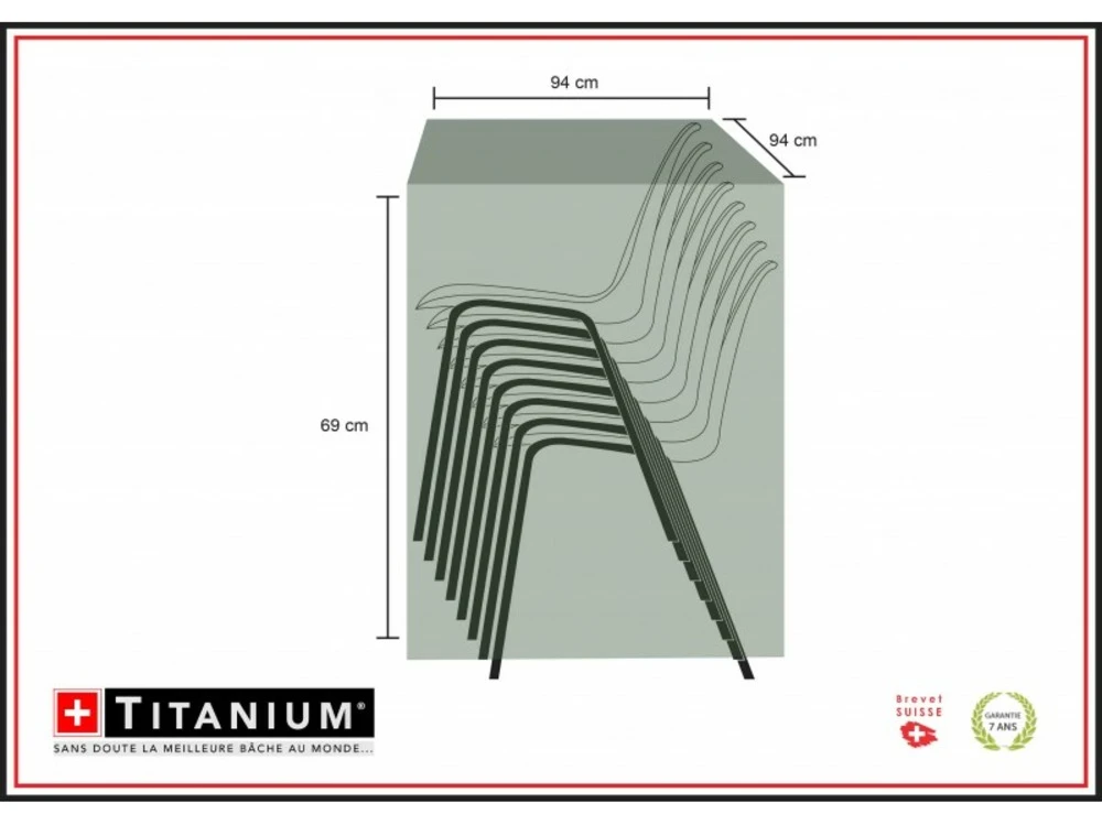 Housse De Protection Pour Pile De Chaises 94 X 94 X 69 Cm - Noir 1 Housse De Protection Pour Pile De Chaises 94 X 94 X 69 Cm - Noir