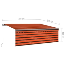 VIDAXL Auvent Manuel Rétractable Avec Store 4x3 M Orange Et Marron 13 VIDAXL Auvent Manuel Rétractable Avec Store 4x3 M Orange Et Marron -Konst Decor Magasin ad73f30c0dceb429