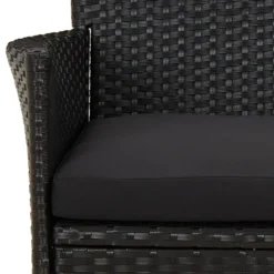 VIDAXL Ensemble De Bistro De Jardin 5 Pcs Coussins Noir Poly Rotin -Konst Decor Magasin b01dc046da700352