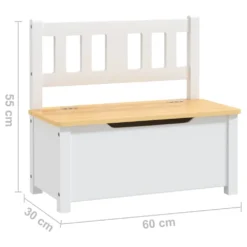 VIDAXL Banc De Rangement Pour Enfants Blanc Et Beige 60x30x55 Cm Mdf 13 VIDAXL Banc De Rangement Pour Enfants Blanc Et Beige 60x30x55 Cm Mdf -Konst Decor Magasin b08cff3242de6d48
