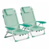 Lot De 2 Fauteuils Clic Clac Des Plages En Polyester Vert