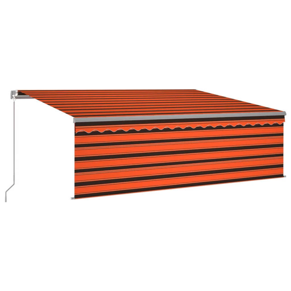 VIDAXL Auvent Manuel Rétractable Avec Store 4x3 M Orange Et Marron 2 VIDAXL Auvent Manuel Rétractable Avec Store 4x3 M Orange Et Marron – Image 2