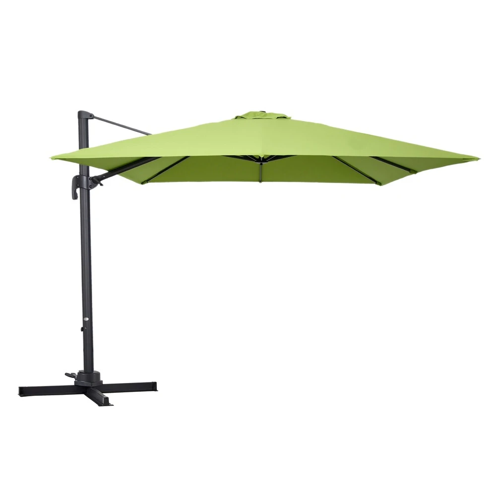 Parasol Déporté Carré 3 X 3m En Aluminium Vert 2 Parasol Déporté Carré 3 X 3m En Aluminium Vert – Image 2