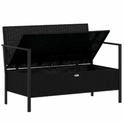 VIDAXL Banc De Jardin à 2 Places Avec Coussins Noir Résine Tressée 12 VIDAXL Banc De Jardin à 2 Places Avec Coussins Noir Résine Tressée -Konst Decor Magasin c198911b2779450c
