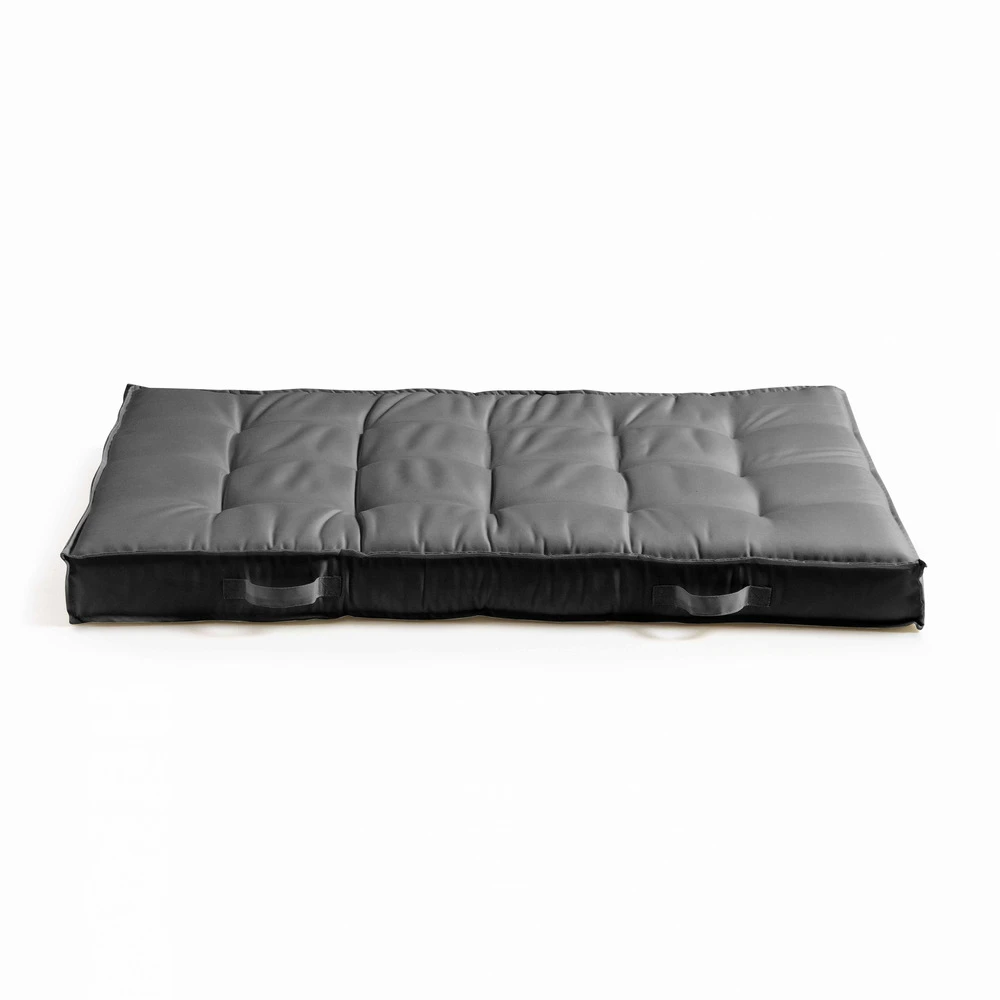 Coussin De Sol Ou D'assise Matelassé Anthracite 120 X 80 X 12cm 2 Coussin De Sol Ou D'assise Matelassé Anthracite 120 X 80 X 12cm – Image 2